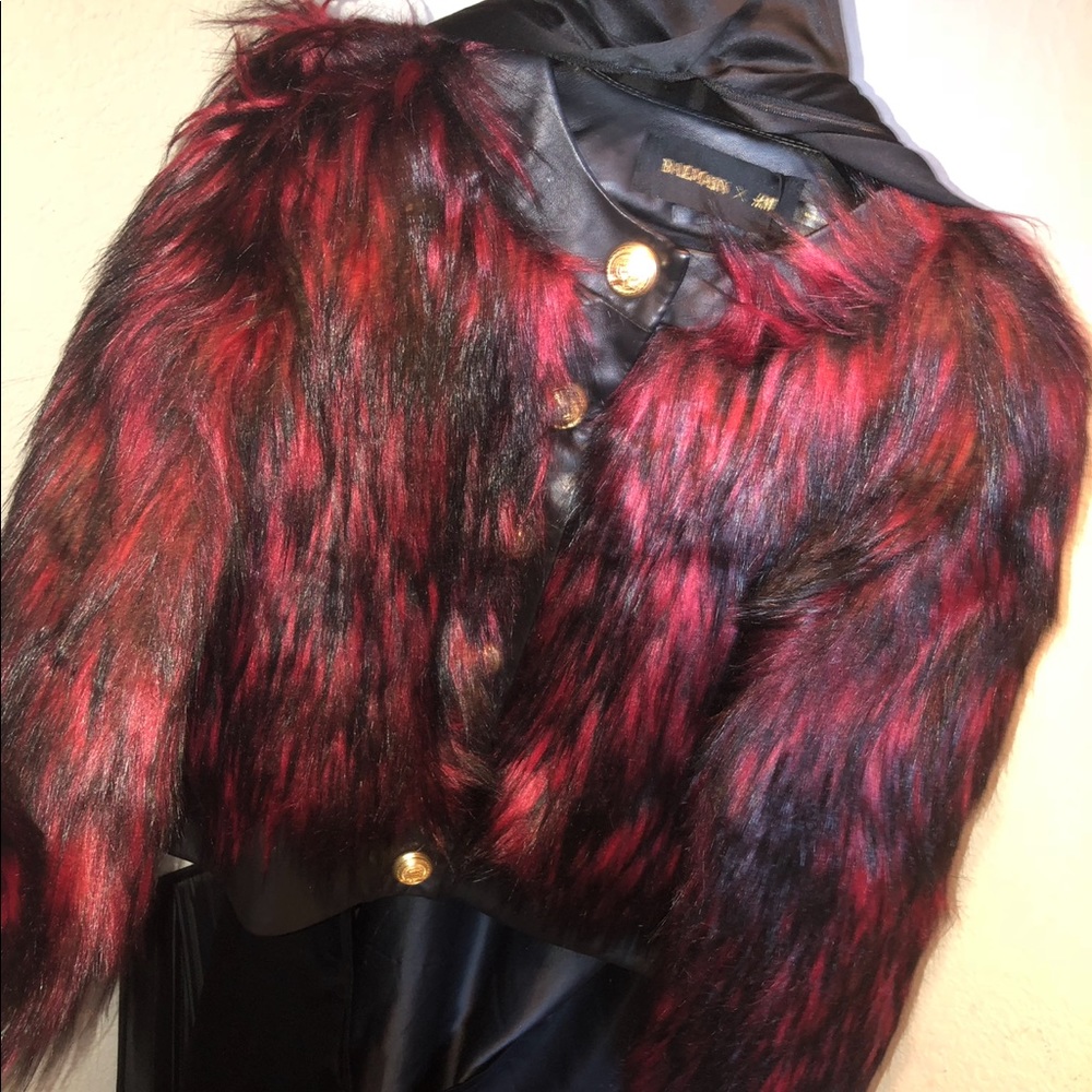 BNWT balmain x h&m fur coat